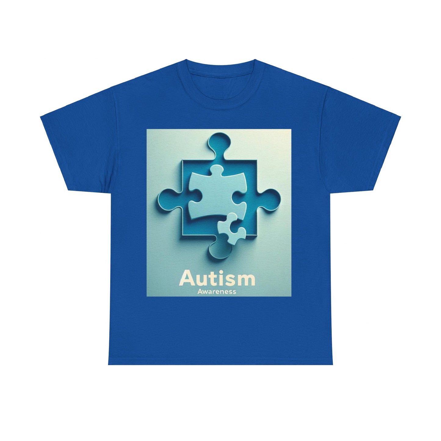 3D Puzzle Piece Autism Awareness Unisex Heavy Cotton Tee