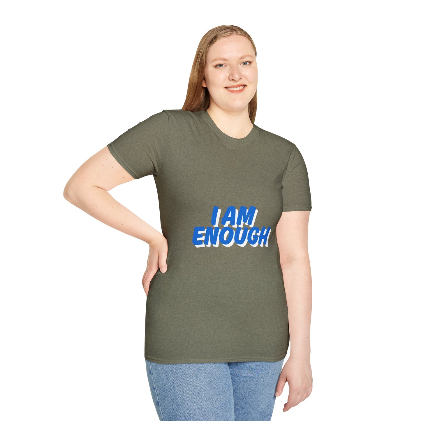 Empowering Unisex Softstyle T-Shirt - 'I AM ENOUGH'
