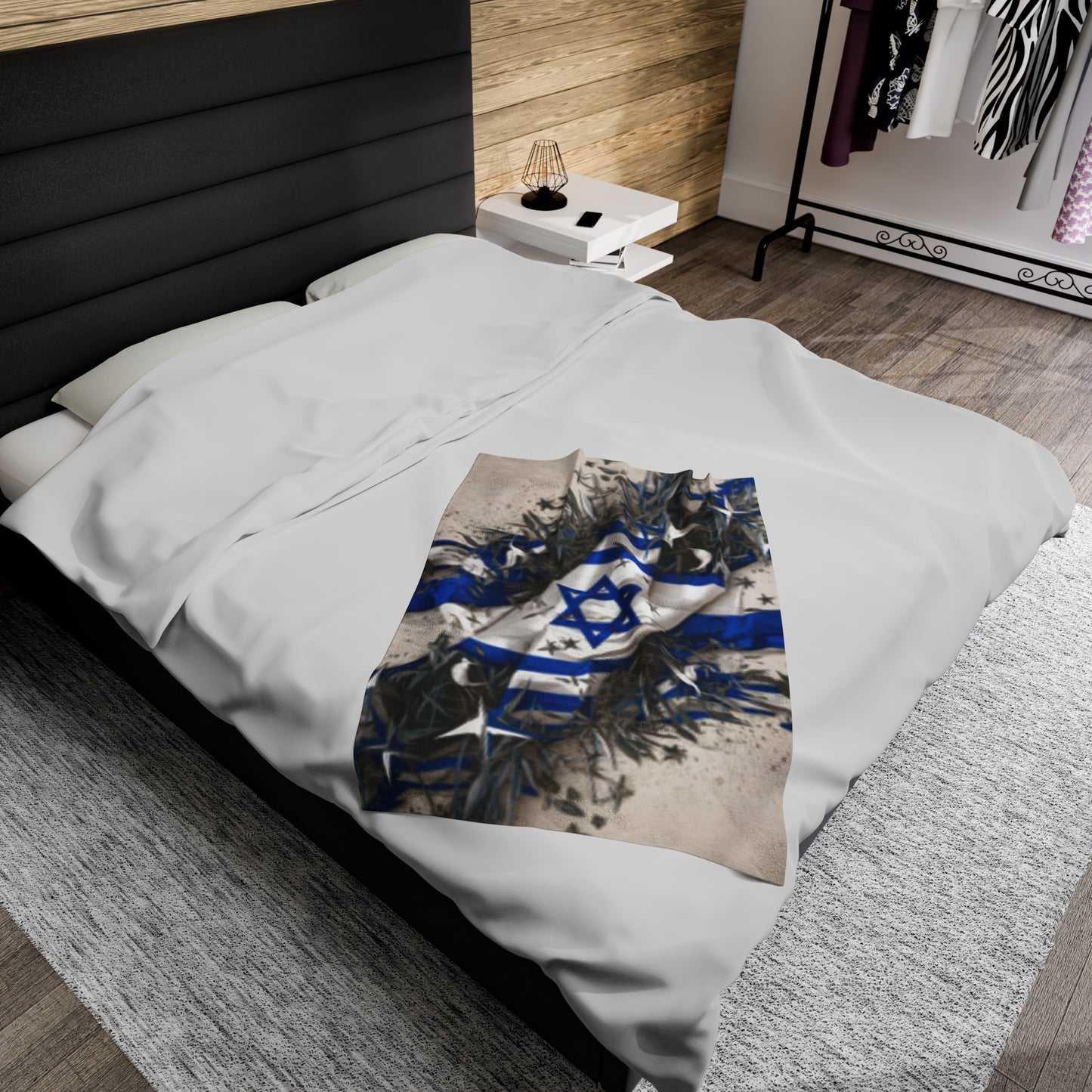 Israeli Flag Velveteen Plush Blanket