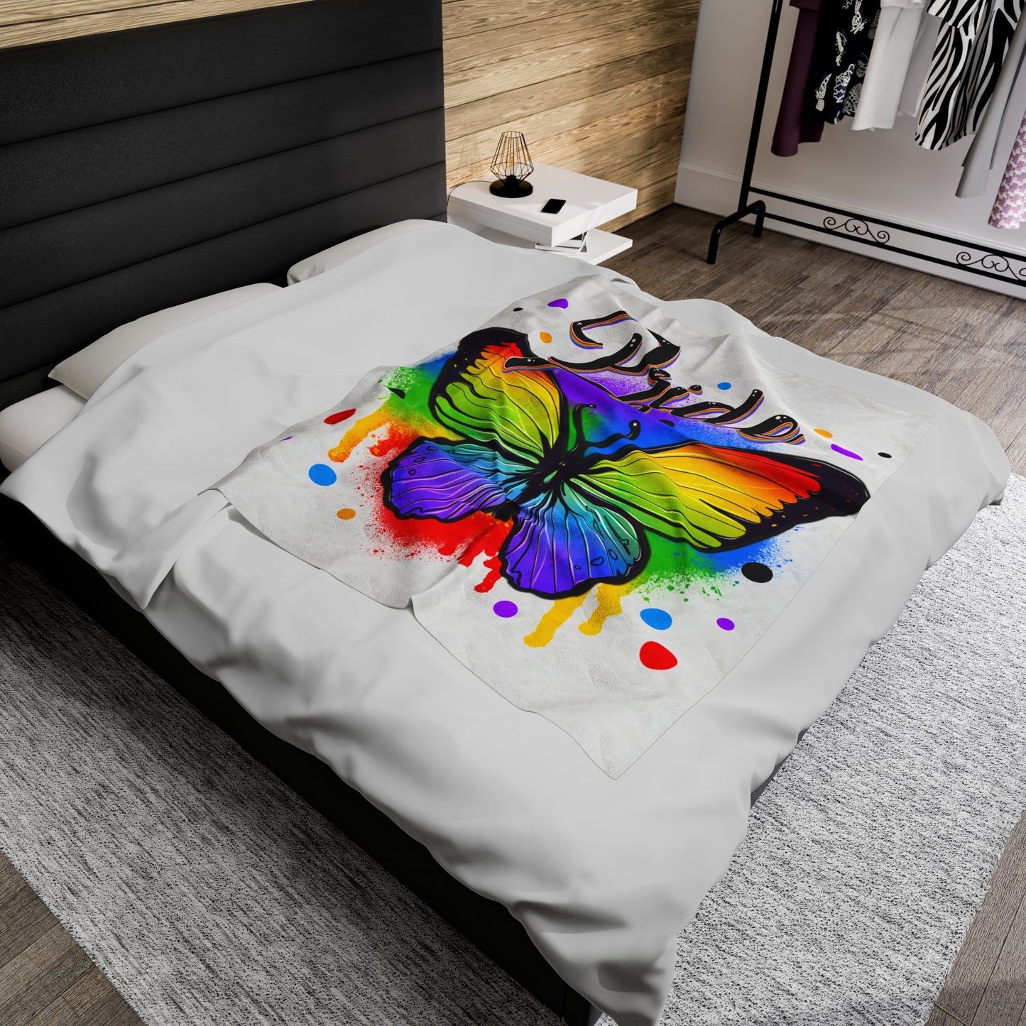 Pride Butterfly Velveteen Plush Blanket