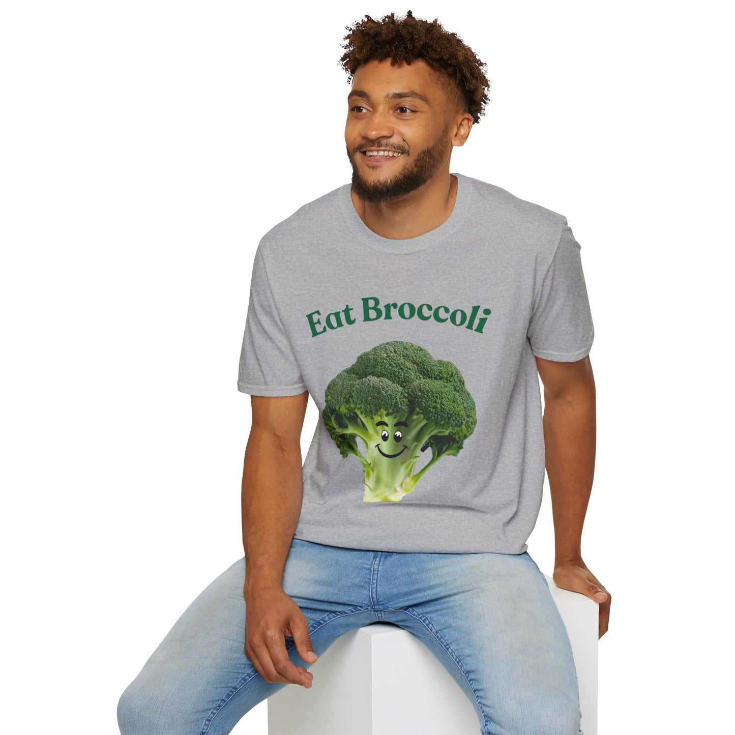 Eat Broccoli Unisex Softstyle T-Shirt - Fun & Whimsical Veggie Apparel
