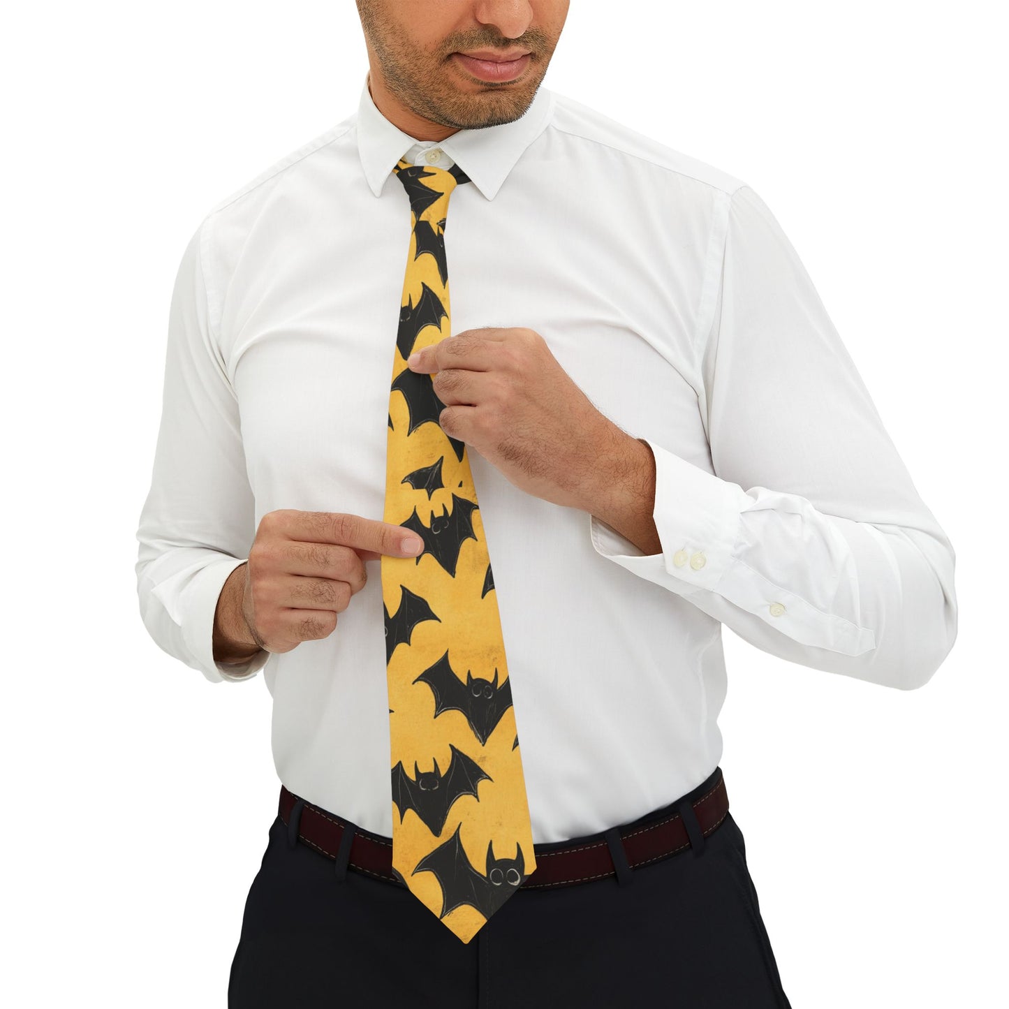 Black Bats Halloween Necktie