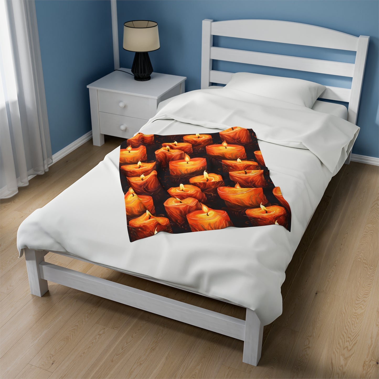Halloween Candle Velveteen Plush Blanket