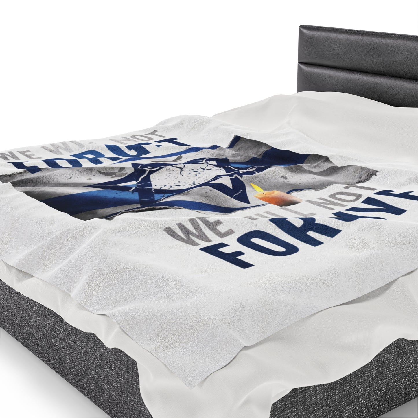 Israel Remembrance Plush Blanket - 'We Will Not Forget' - Cozy Tribute to Hope and Resilience