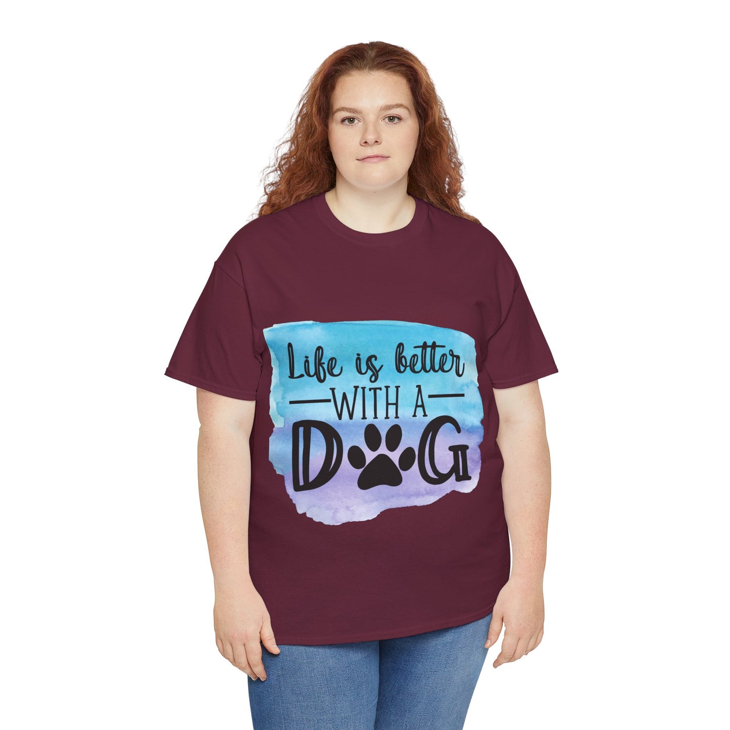 Life Is Better With A Dog Unisex Heavy Cotton Tee