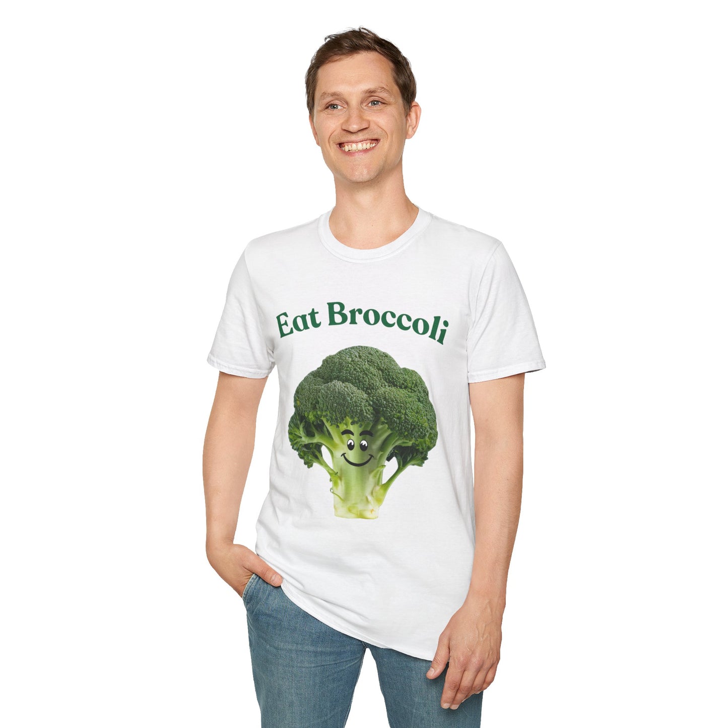 Eat Broccoli Unisex Softstyle T-Shirt - Fun & Whimsical Veggie Apparel