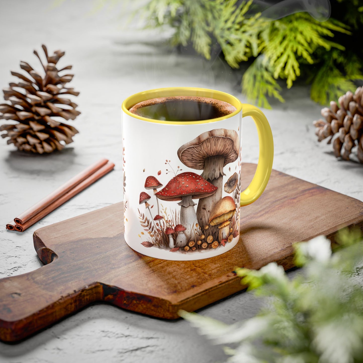 Mushroom Trio Colorful Mugs, 11oz