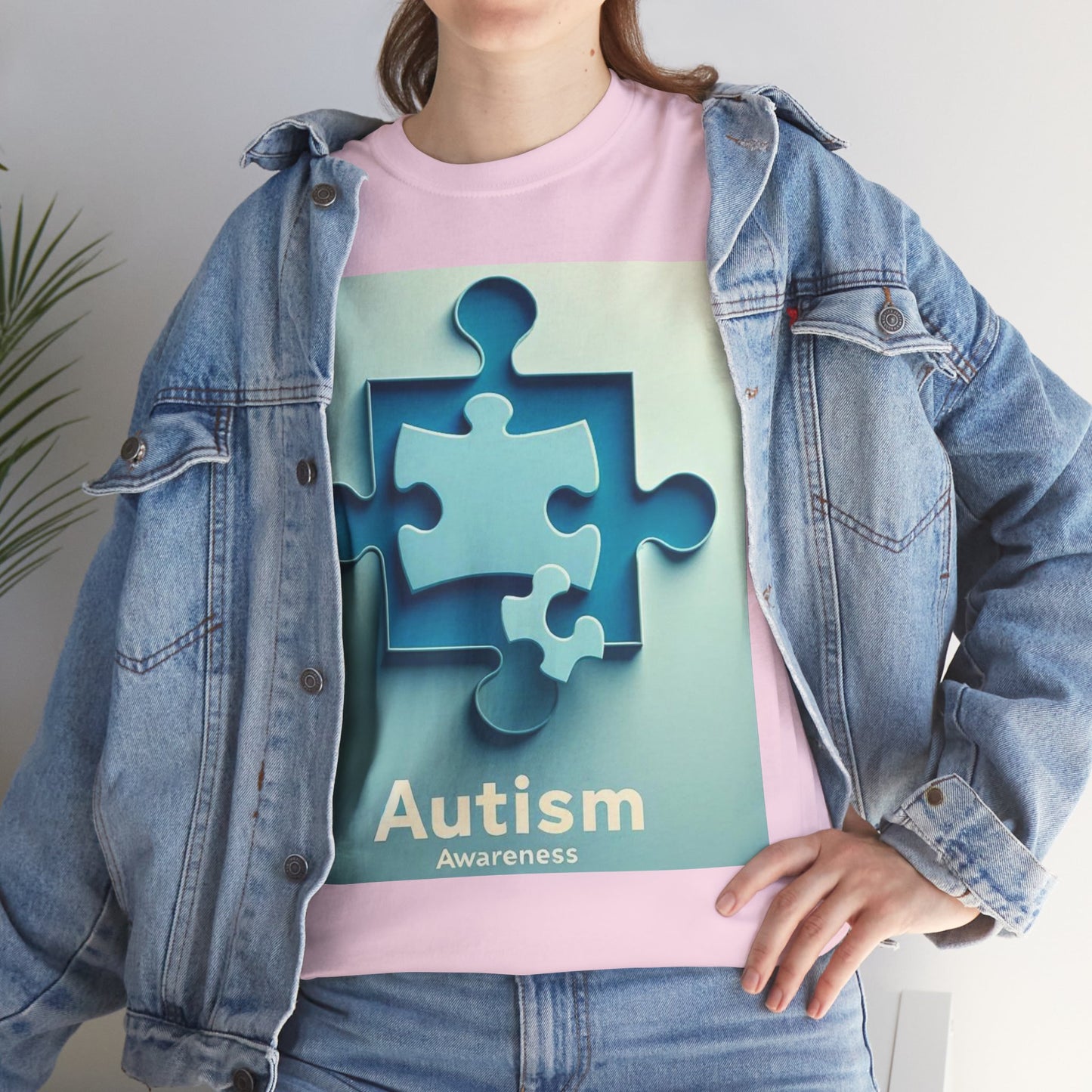 3D Puzzle Piece Autism Awareness Unisex Heavy Cotton Tee