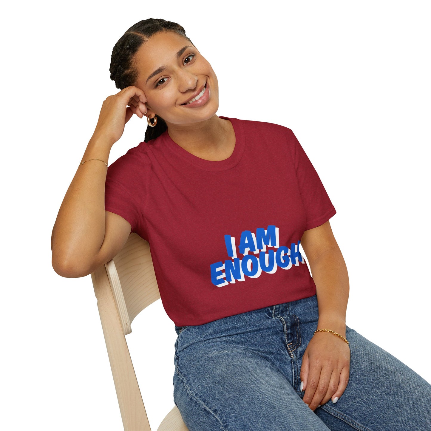 Unisex Softstyle T-Shirt - Empowering 'I AM ENOUGH' Statement Tee