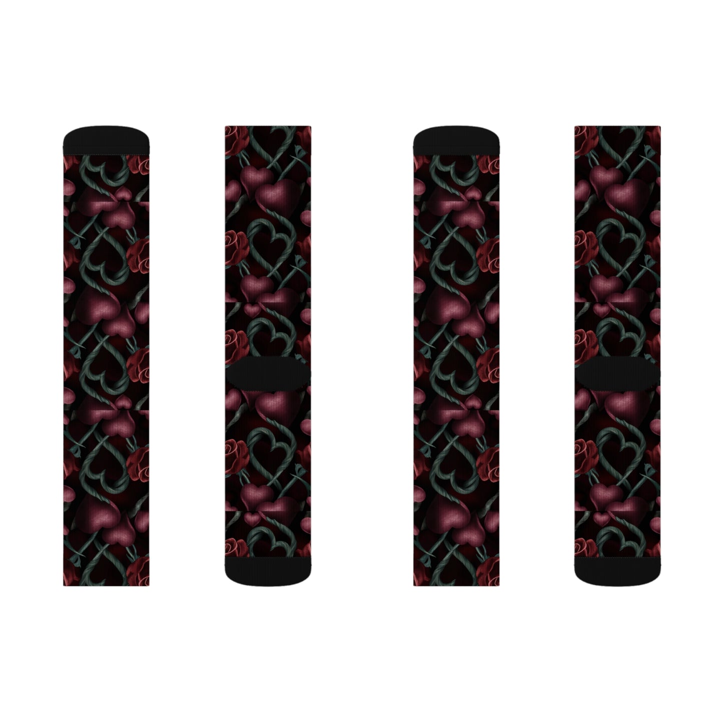 Heart and Roses Sublimation Socks