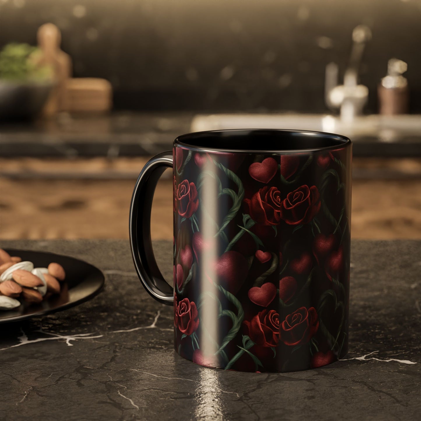Hearts and Roses Themed Colorful Mugs (11oz, 15oz)
