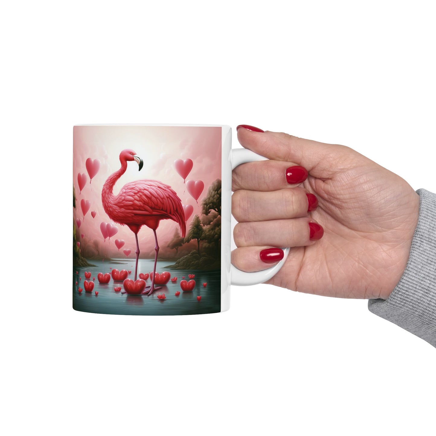 Flamingo Love Ceramic Mug, (11oz, 15oz)