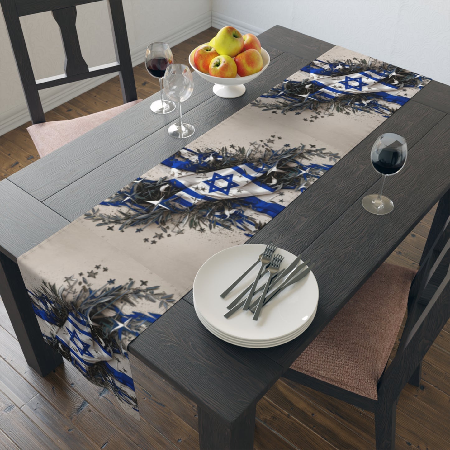 Israeli Flag Table Runner (Cotton, Poly)