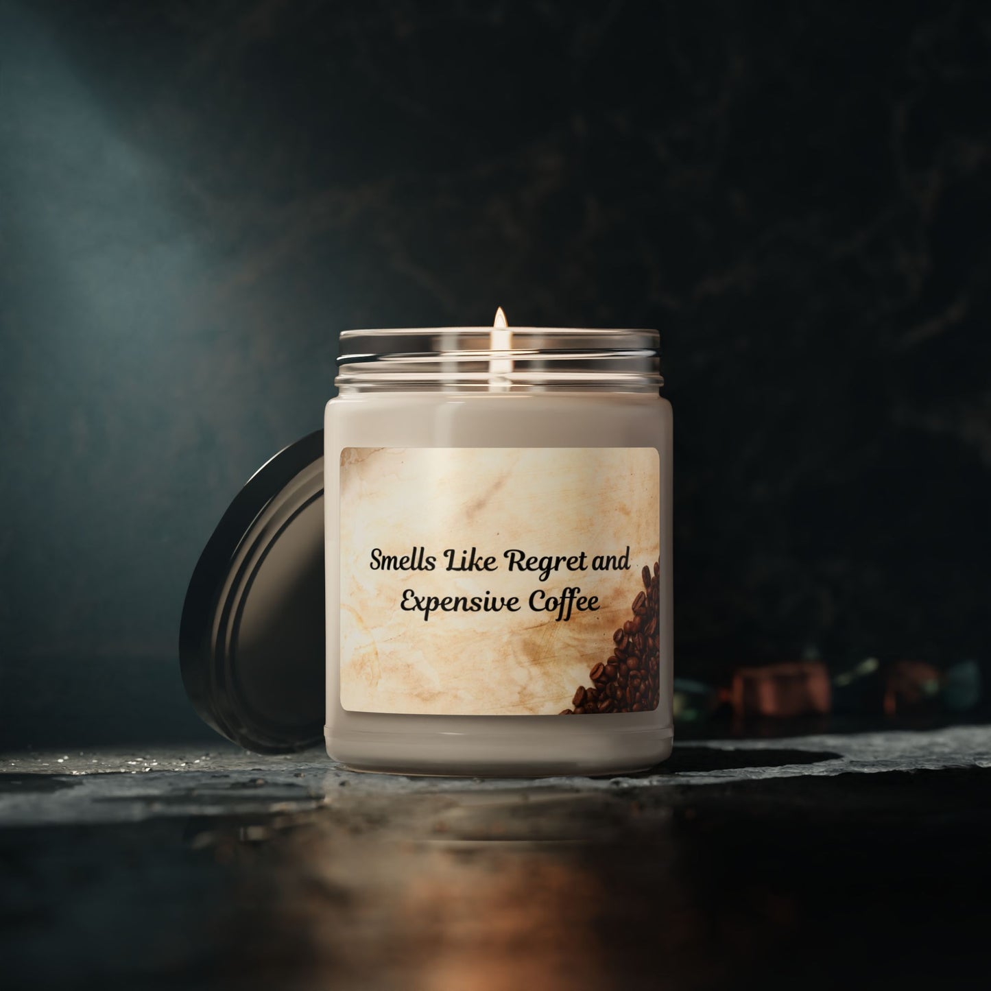 Smells Like Regret And Expensive Coffee Scented Soy Candle, 9oz