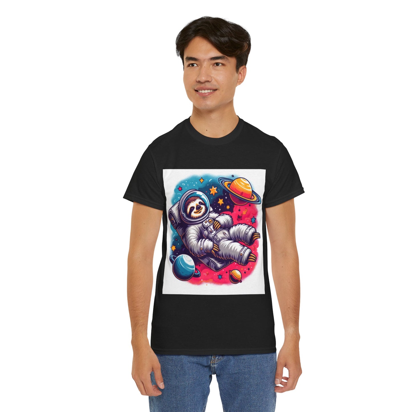 Sloth In Space Unisex Heavy Cotton Tee