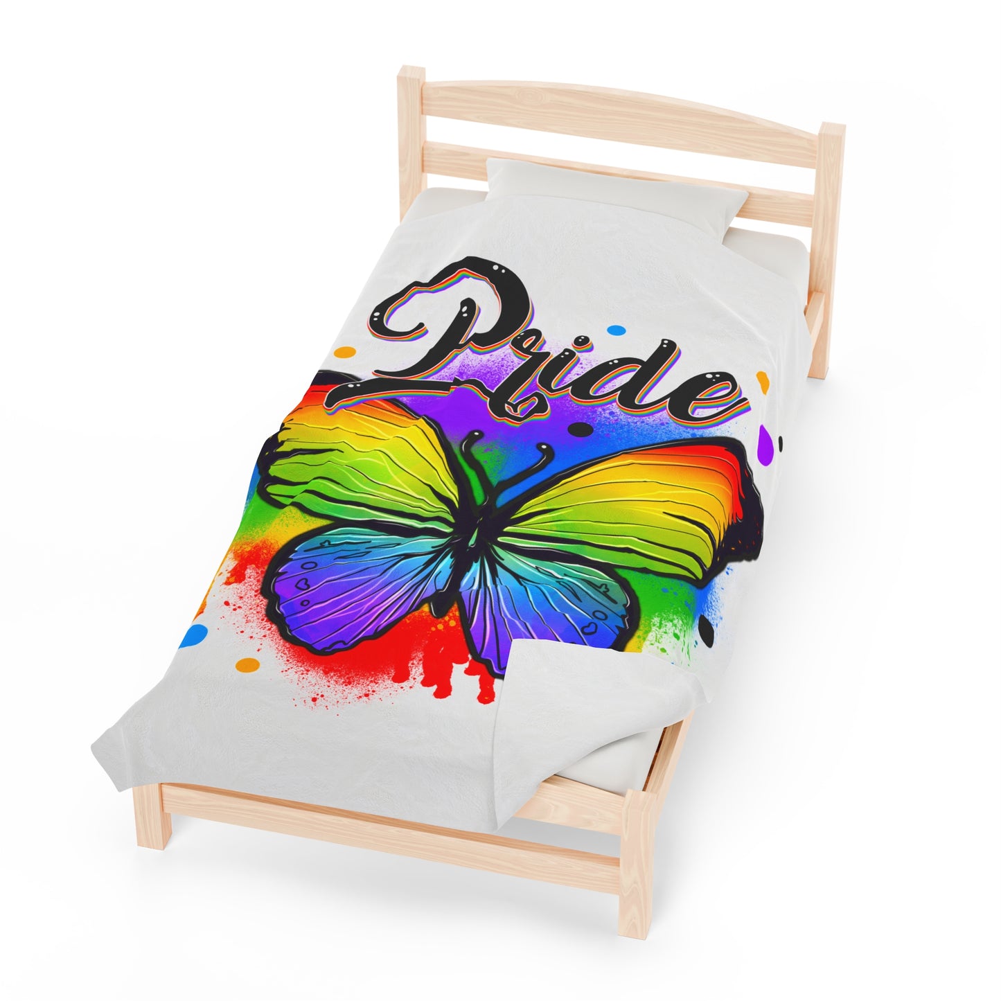 Pride Butterfly Velveteen Plush Blanket