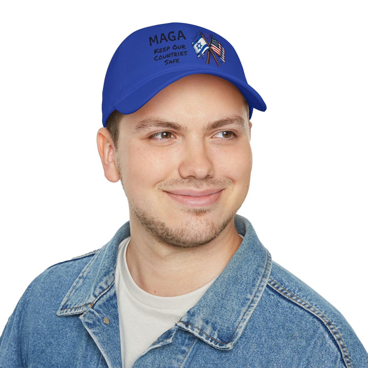 MAGA US Israel Flags Keep Our Countries Safe Low Profile Baseball Cap