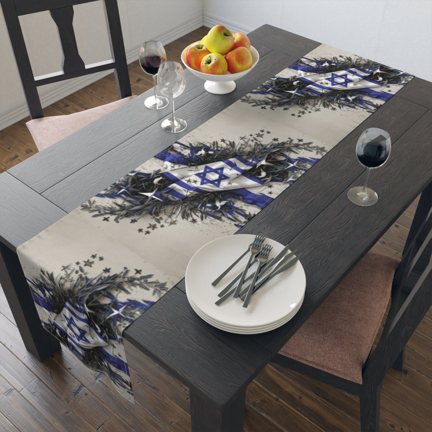 Israeli Flag Table Runner (Cotton, Poly)