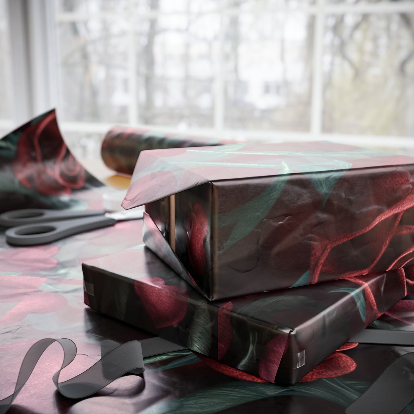 Hearts and Roses Themed Wrapping Papers