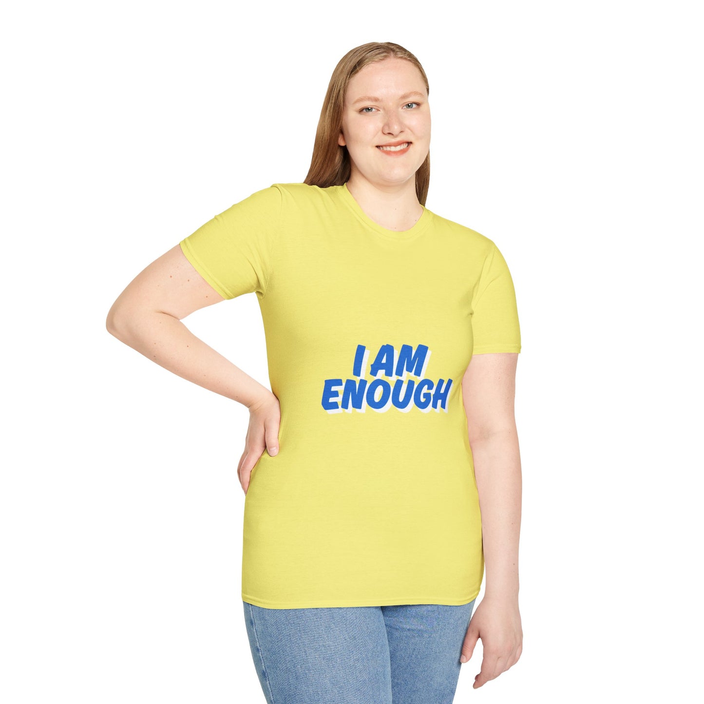 Empowering Unisex Softstyle T-Shirt - 'I AM ENOUGH'