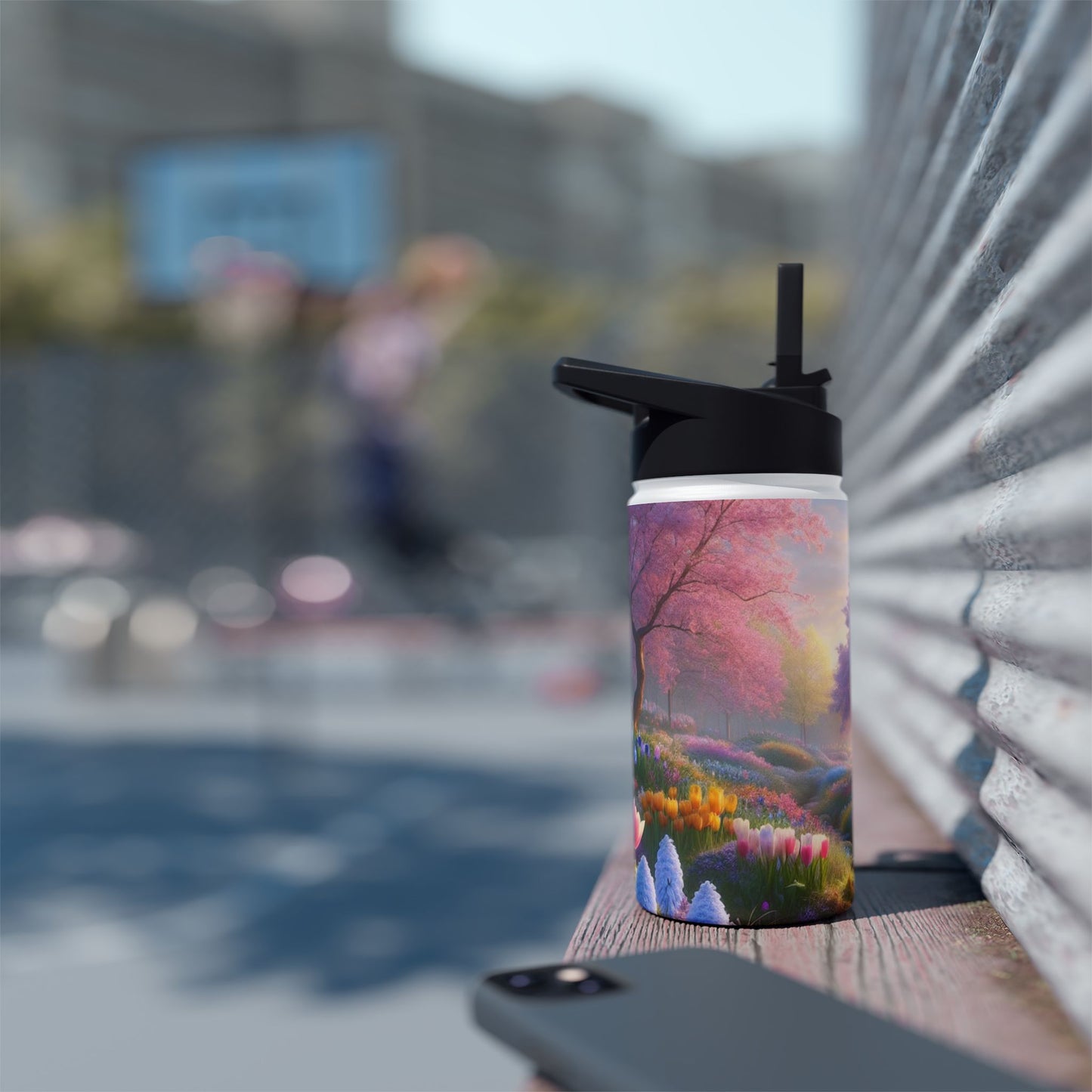 Floral Landscape Stainless Steel Water Bottle - Perfect for Nature Lovers