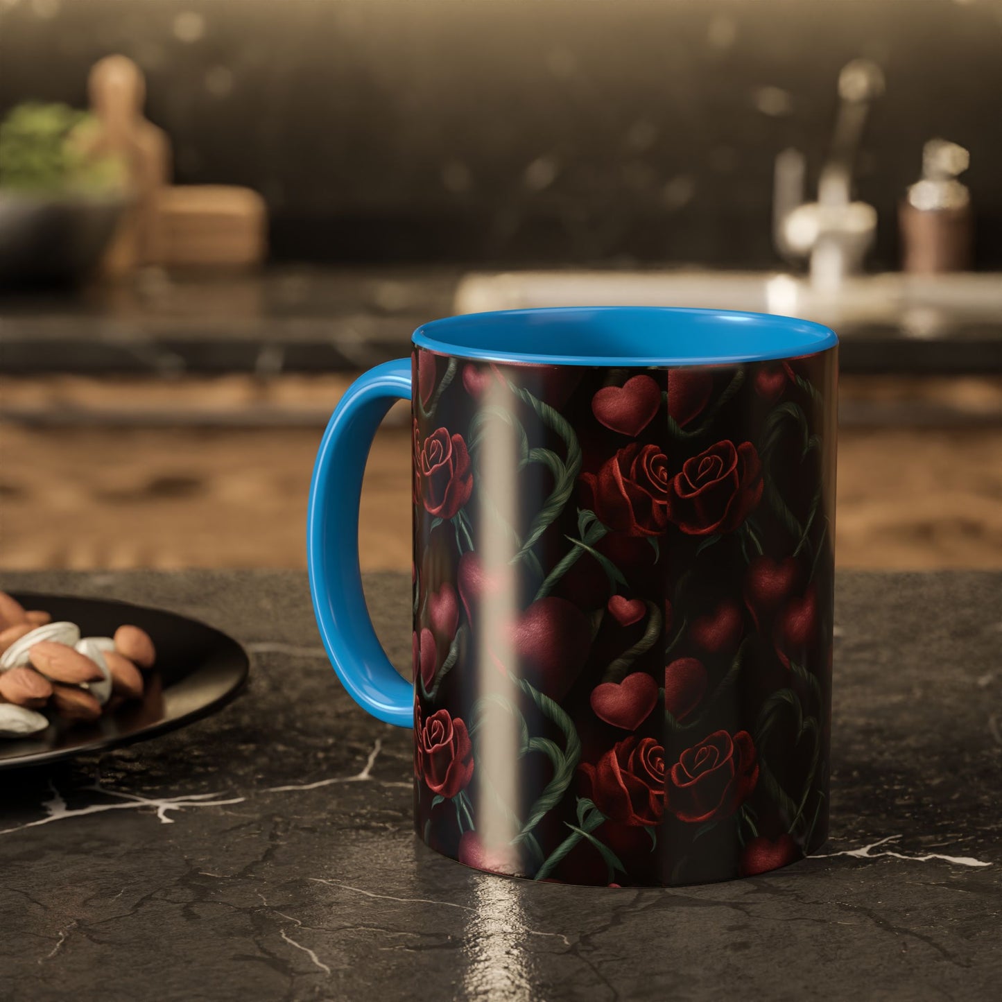 Hearts and Roses Themed Colorful Mugs (11oz, 15oz)
