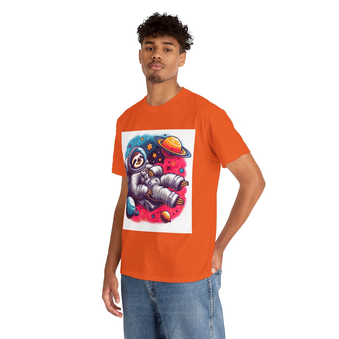 Sloth In Space Unisex Heavy Cotton Tee