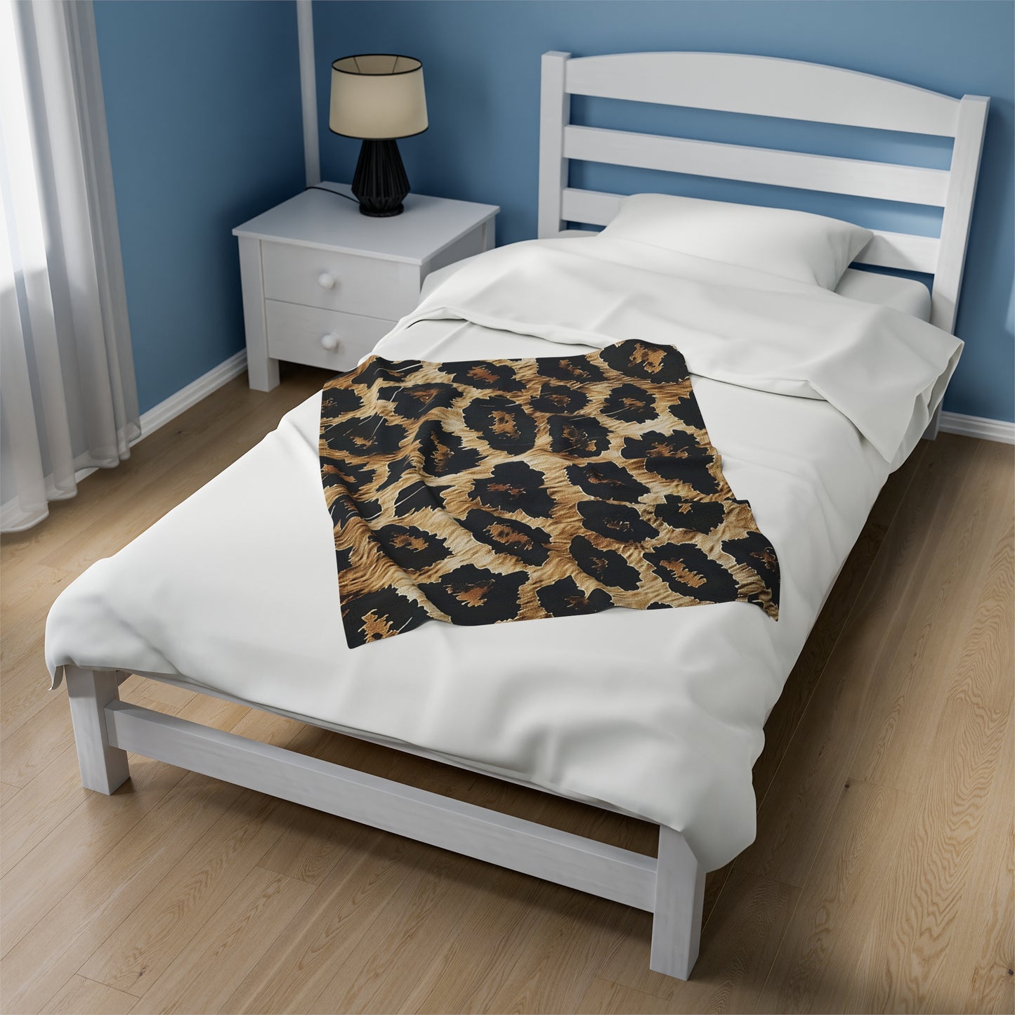 Leopard Animal Print Velveteen Plush Blanket, Ultra-Soft, Customizable, and Cozy for Home or Gifts