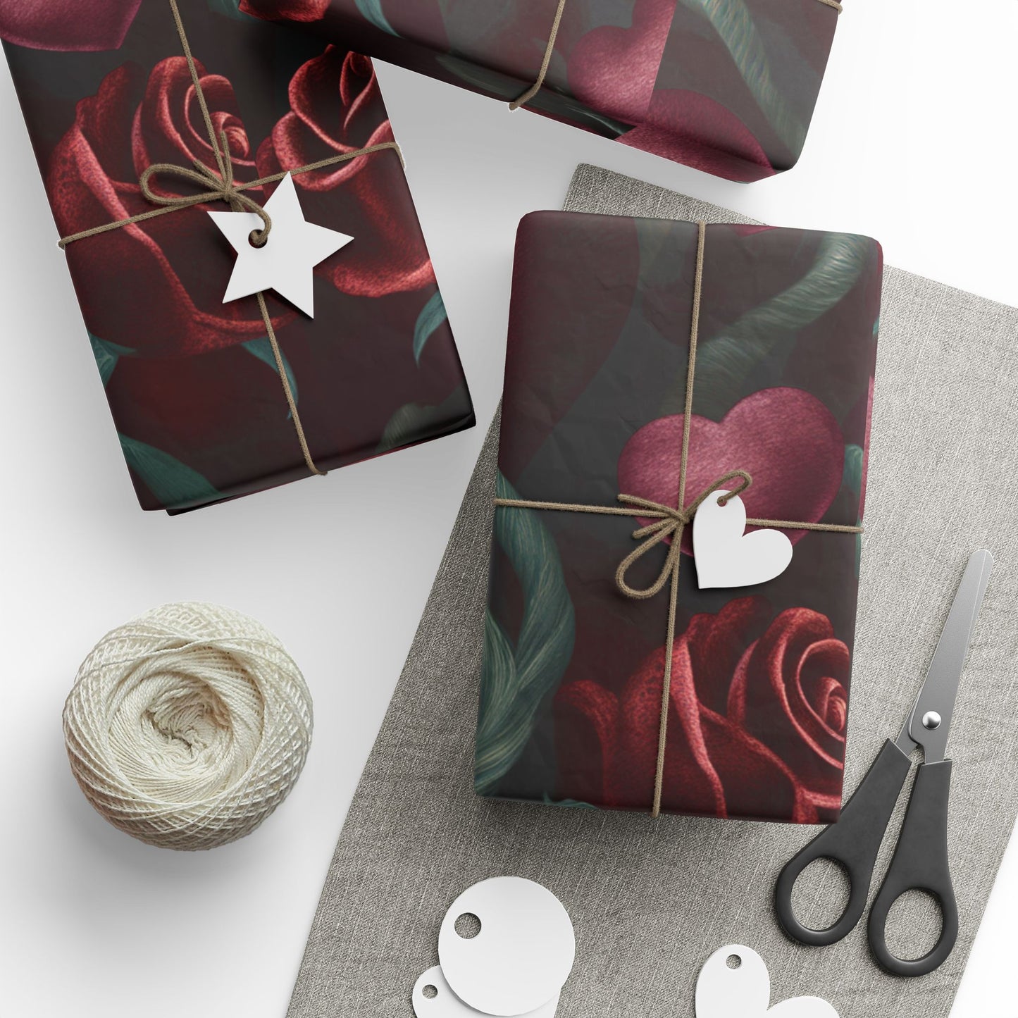 Hearts and Roses Themed Wrapping Papers