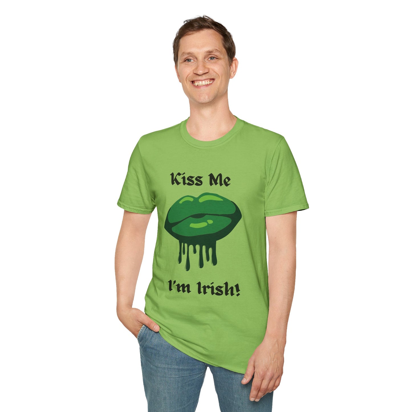 Kiss Me I'm Irish Unisex Softstyle T-Shirt - Perfect for St. Patrick's Day Celebrations