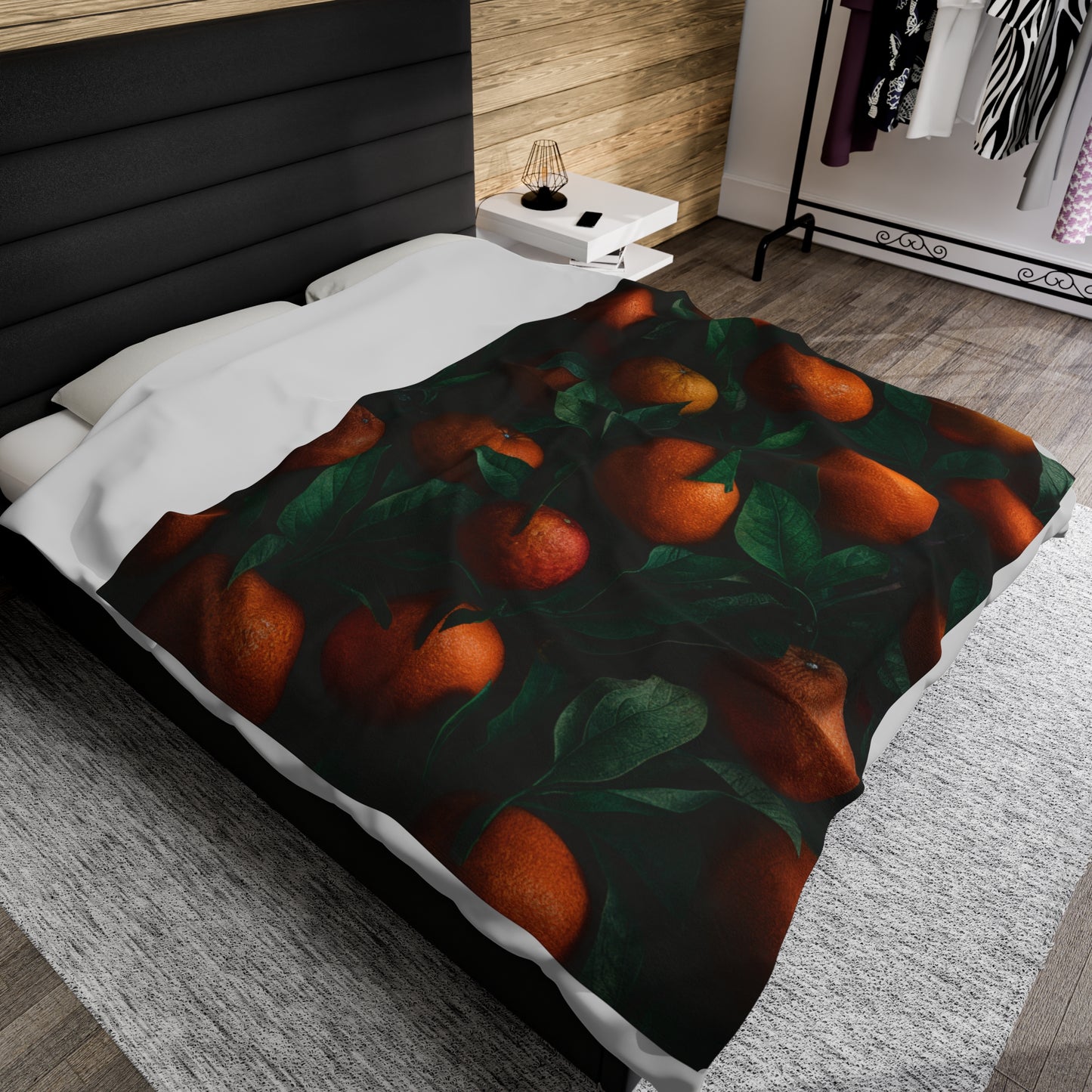 Orange Vine Velveteen Plush Blanket