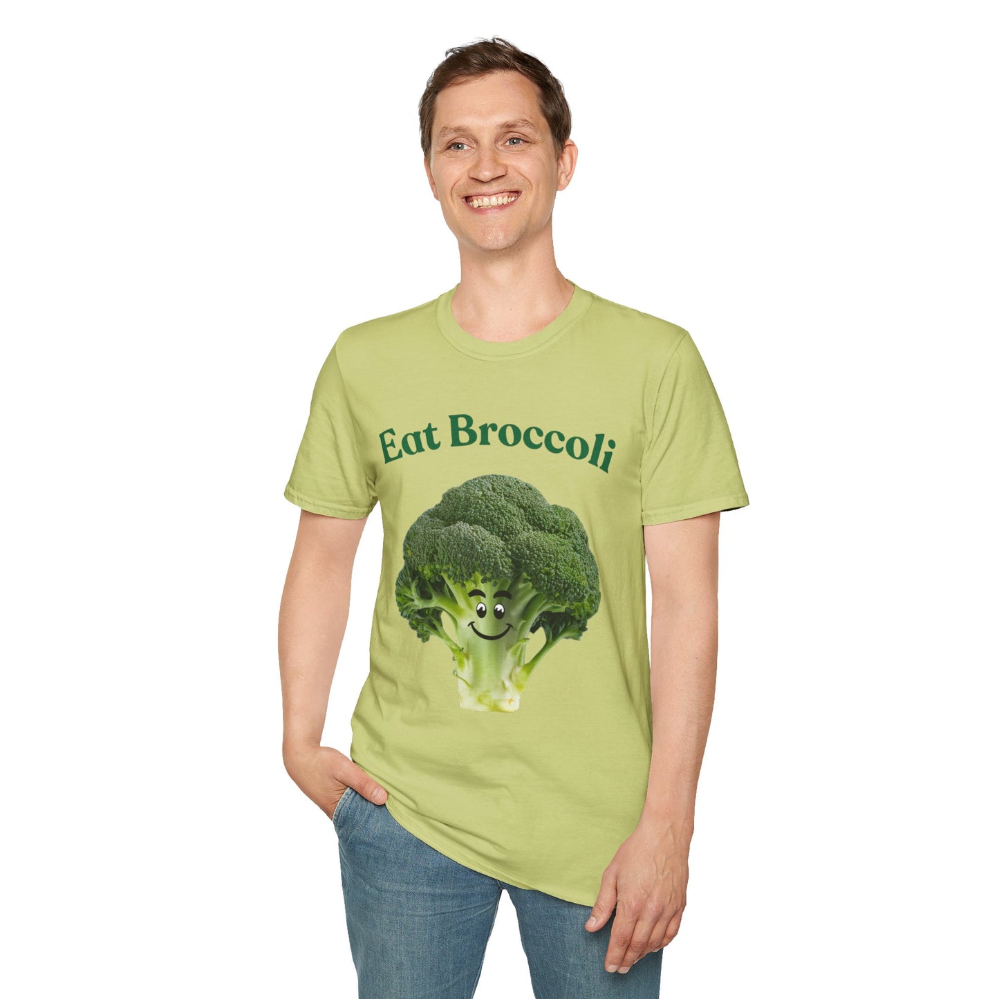Eat Broccoli Unisex Softstyle T-Shirt - Fun & Whimsical Veggie Apparel