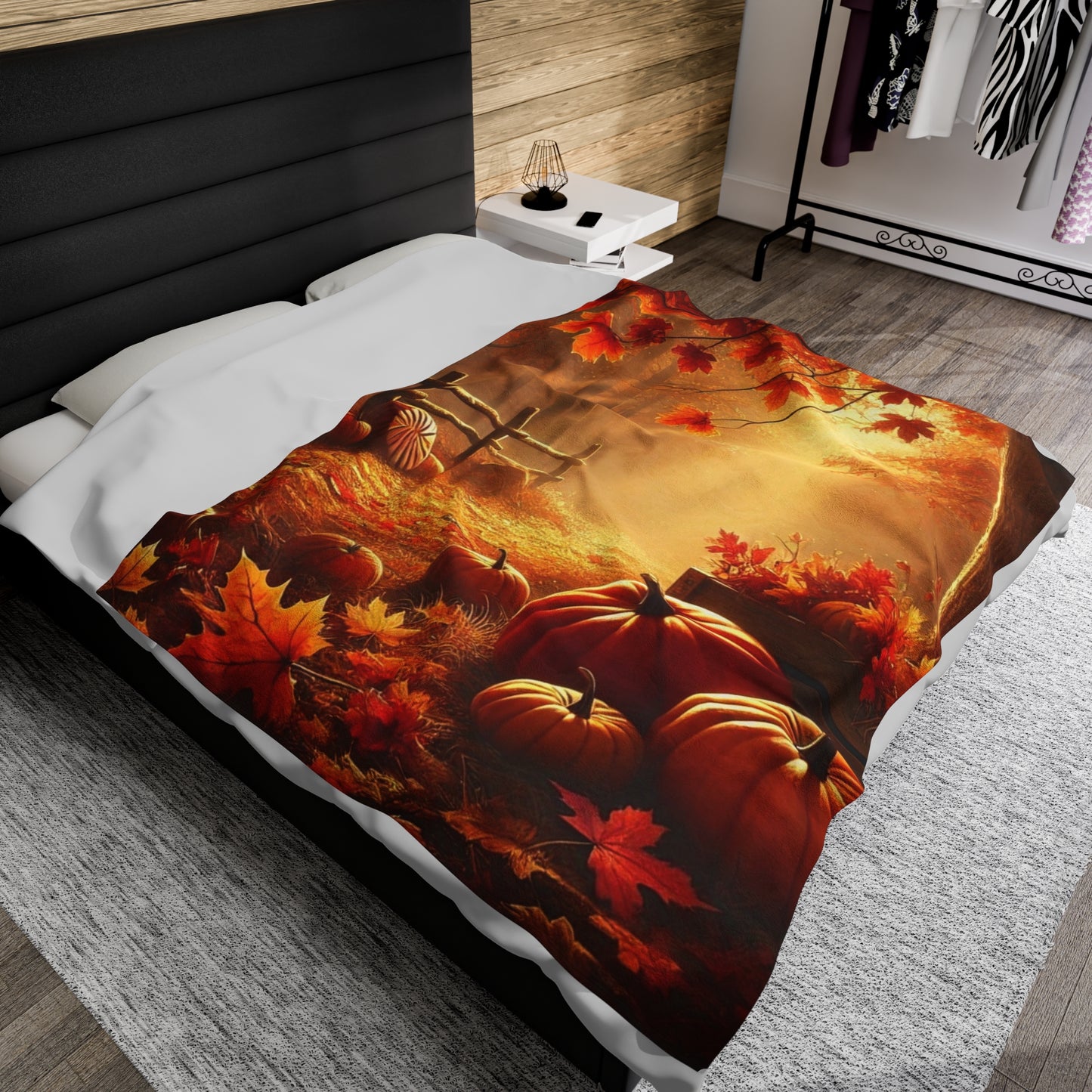 Fall Sunset Velveteen Plush Blanket