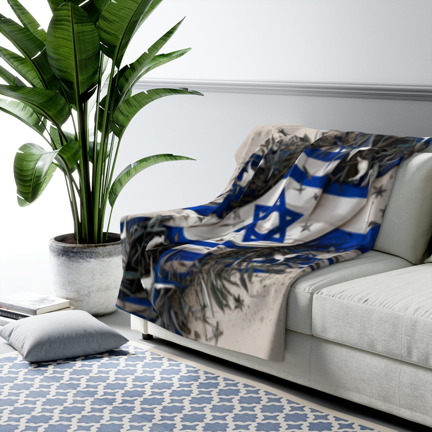 Israeli Flag Sherpa Fleece Blanket