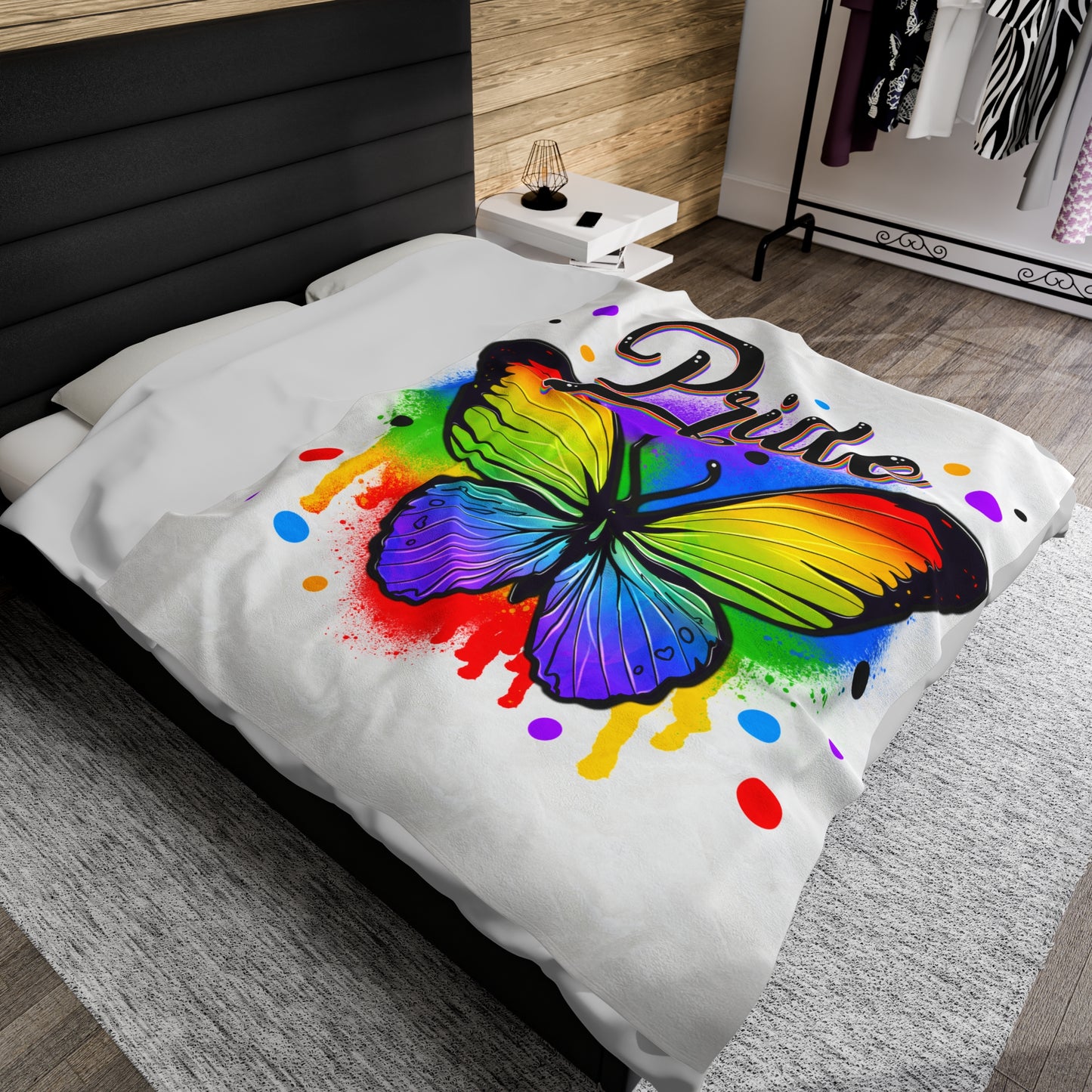 Pride Butterfly Velveteen Plush Blanket