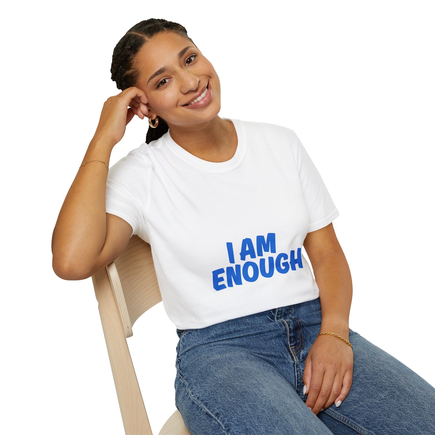 Empowering Unisex Softstyle T-Shirt - 'I AM ENOUGH'