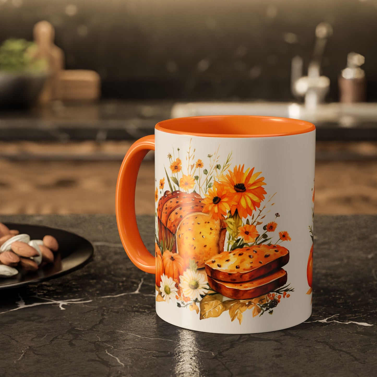 Pumpkin Bread Colorful Mugs, 11oz