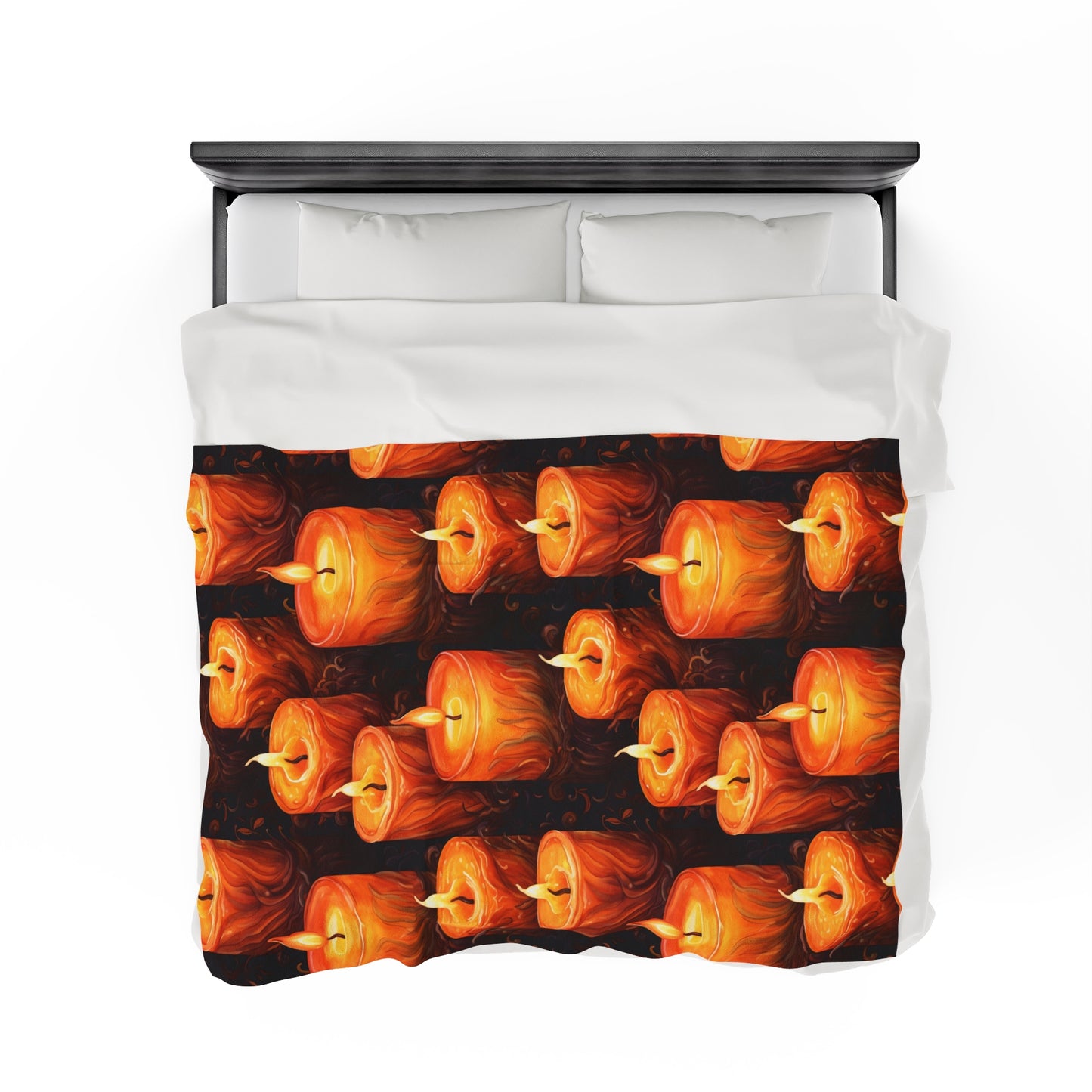 Halloween Candle Velveteen Plush Blanket