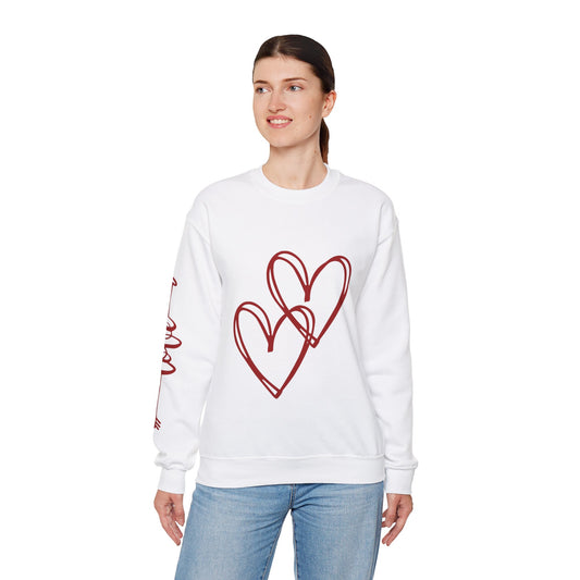 Love and Hearts Unisex Heavy Blend™ Crewneck Sweatshirt