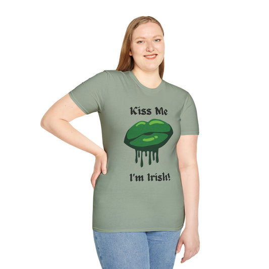 Kiss Me I'm Irish Unisex Softstyle T-Shirt - Perfect for St. Patrick's Day Celebrations