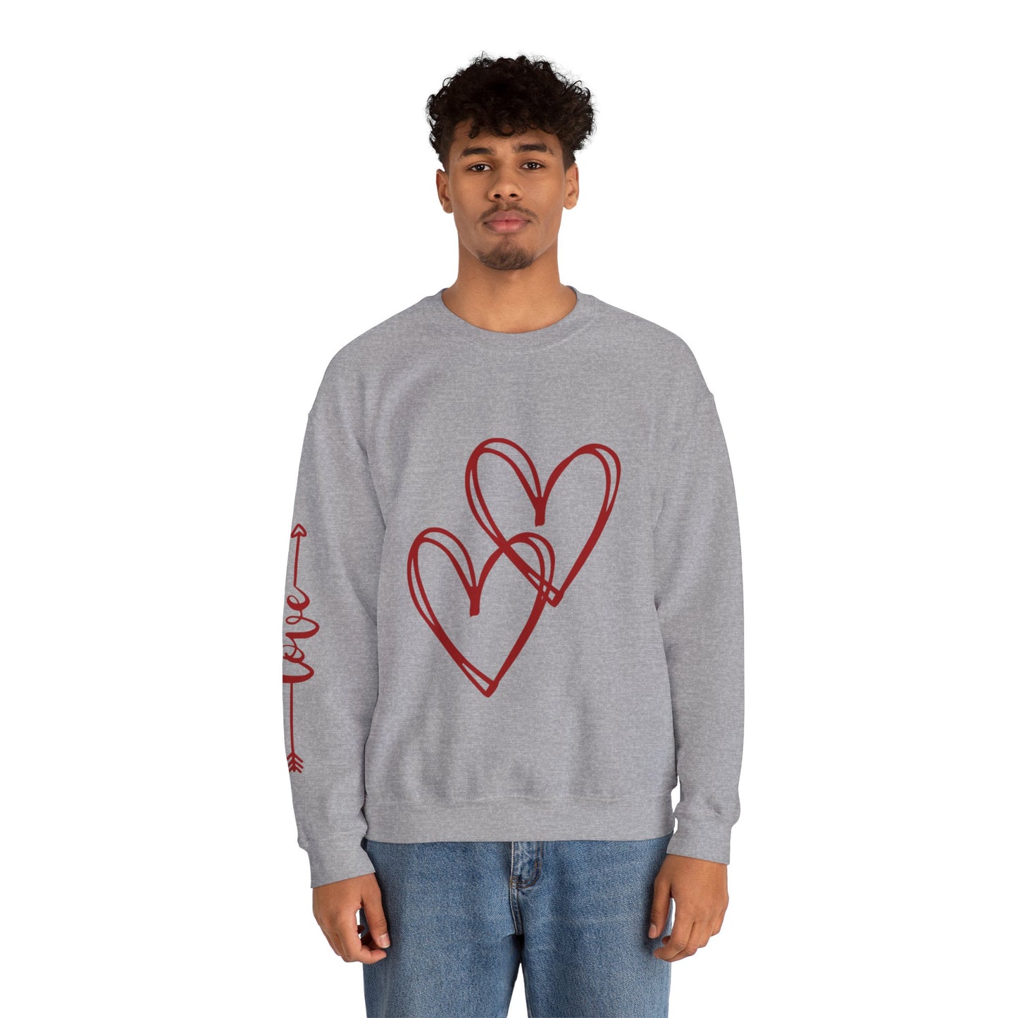 Love and Hearts Unisex Heavy Blend™ Crewneck Sweatshirt