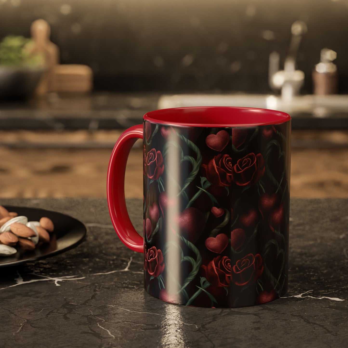 Hearts and Roses Themed Colorful Mugs (11oz, 15oz)