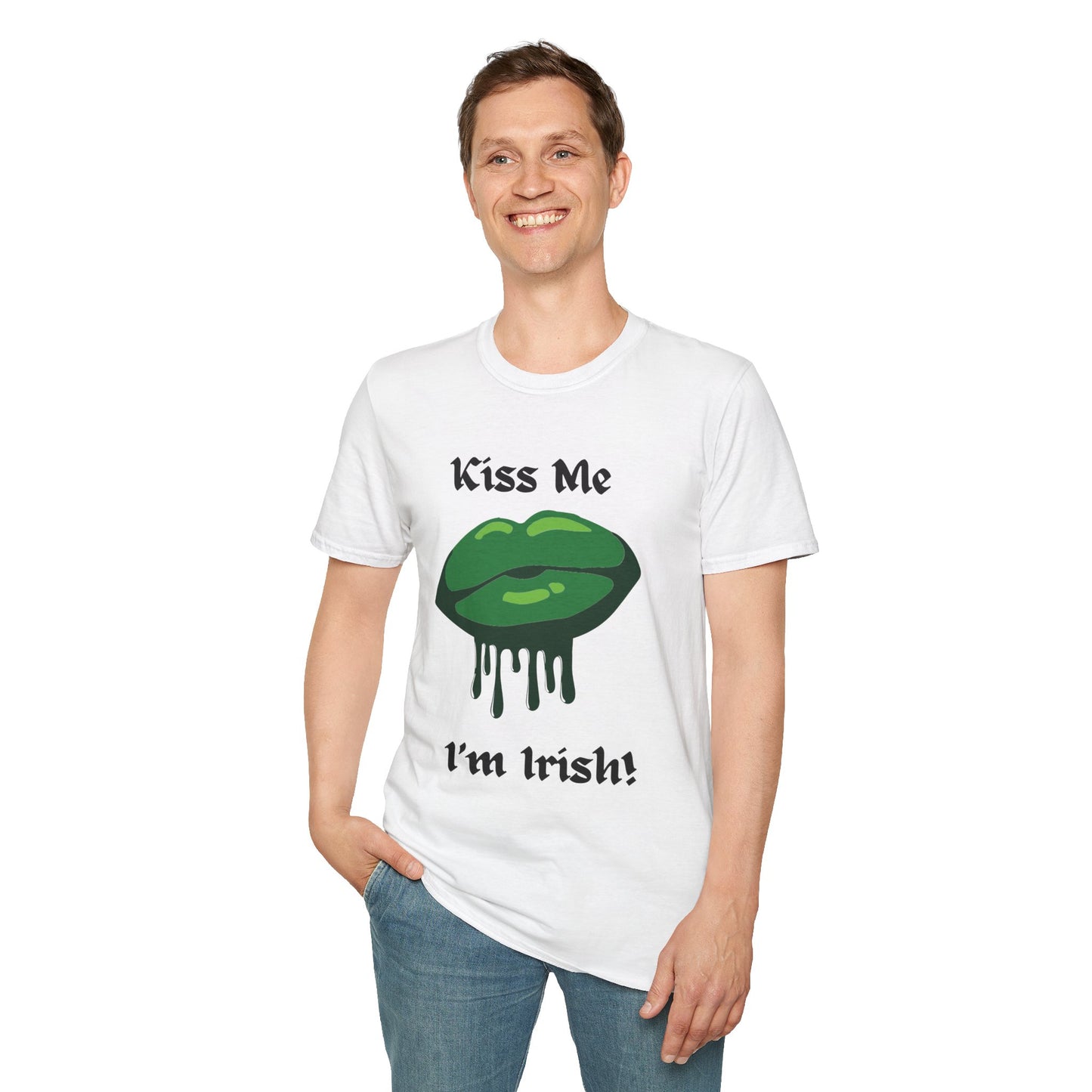 Kiss Me I'm Irish Unisex Softstyle T-Shirt - Perfect for St. Patrick's Day Celebrations
