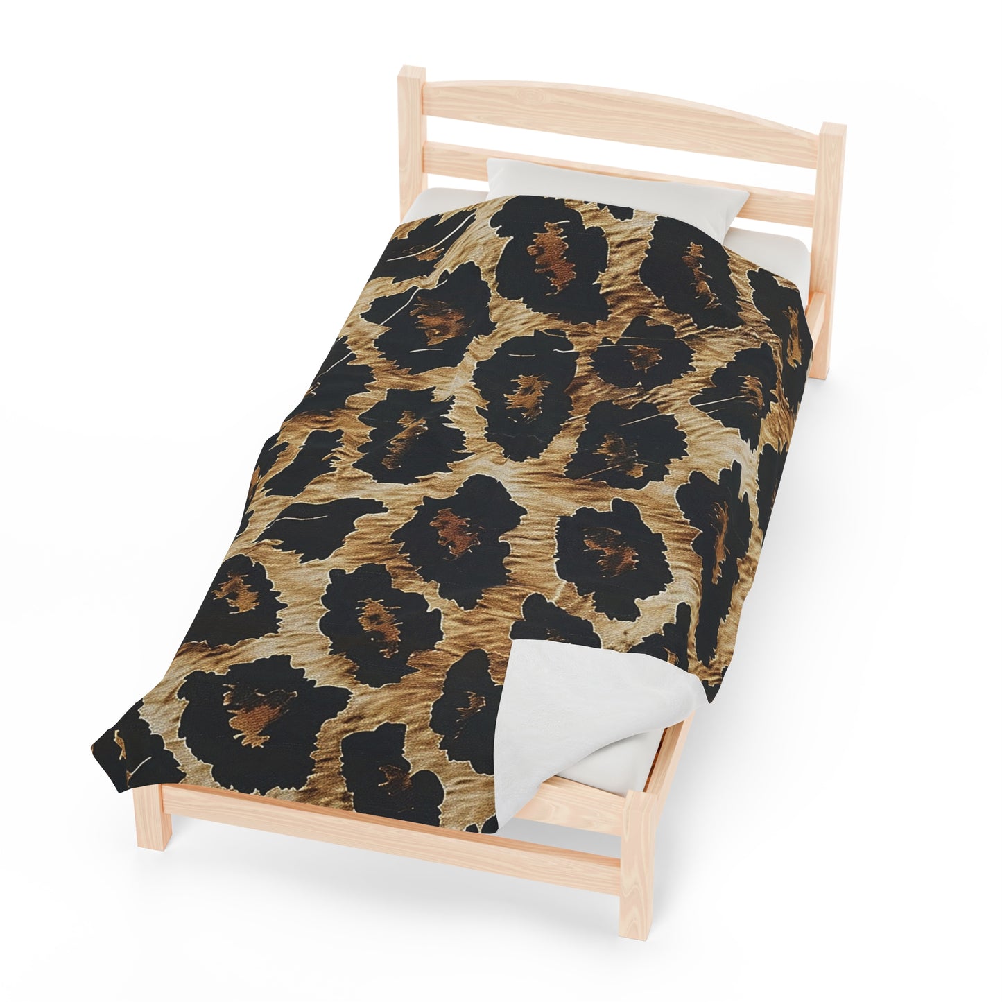 Leopard Animal Print Velveteen Plush Blanket, Ultra-Soft, Customizable, and Cozy for Home or Gifts