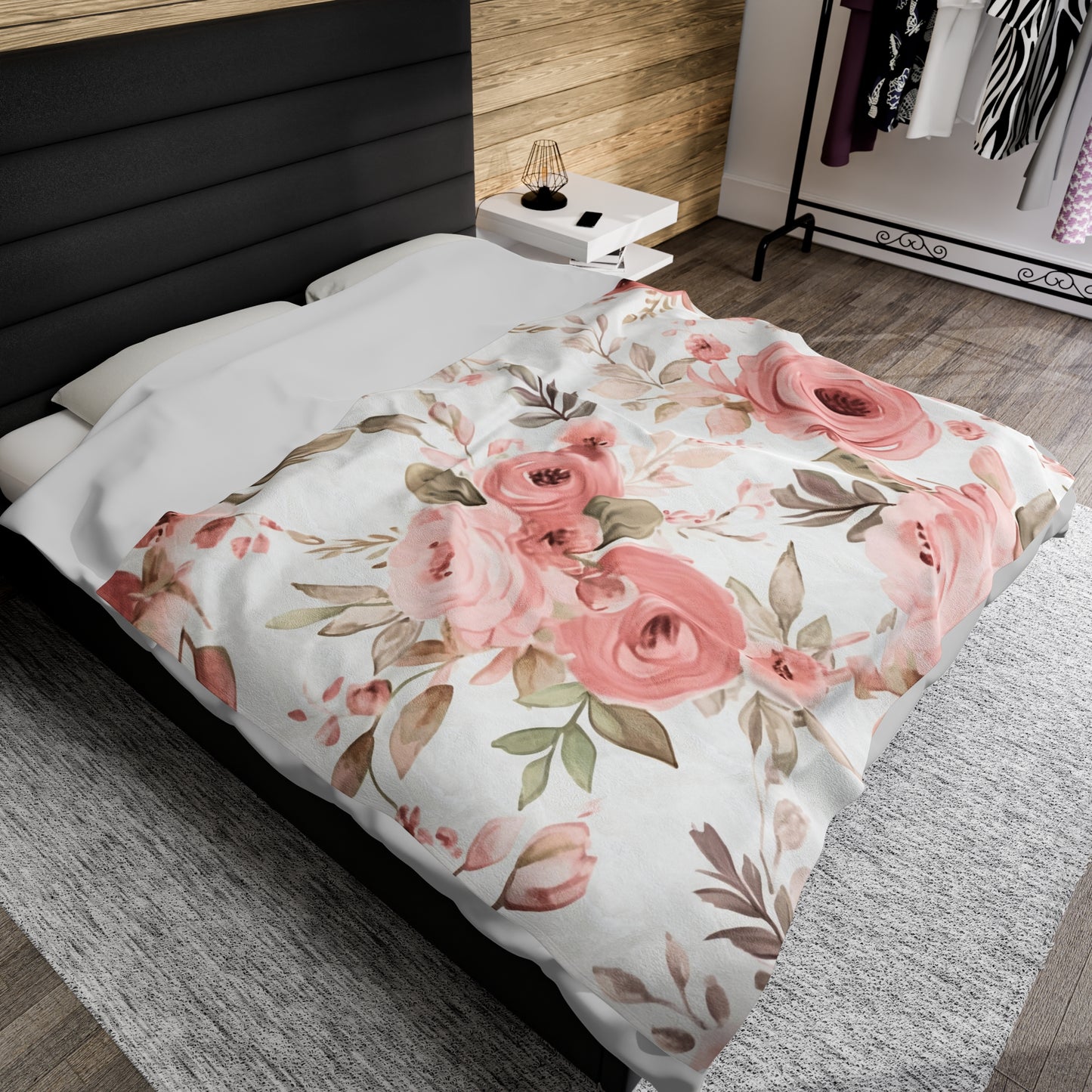 Luxury Dusty Rose Velveteen Blanket – Ultra-Soft, Customizable, Cozy for Home or Gifts