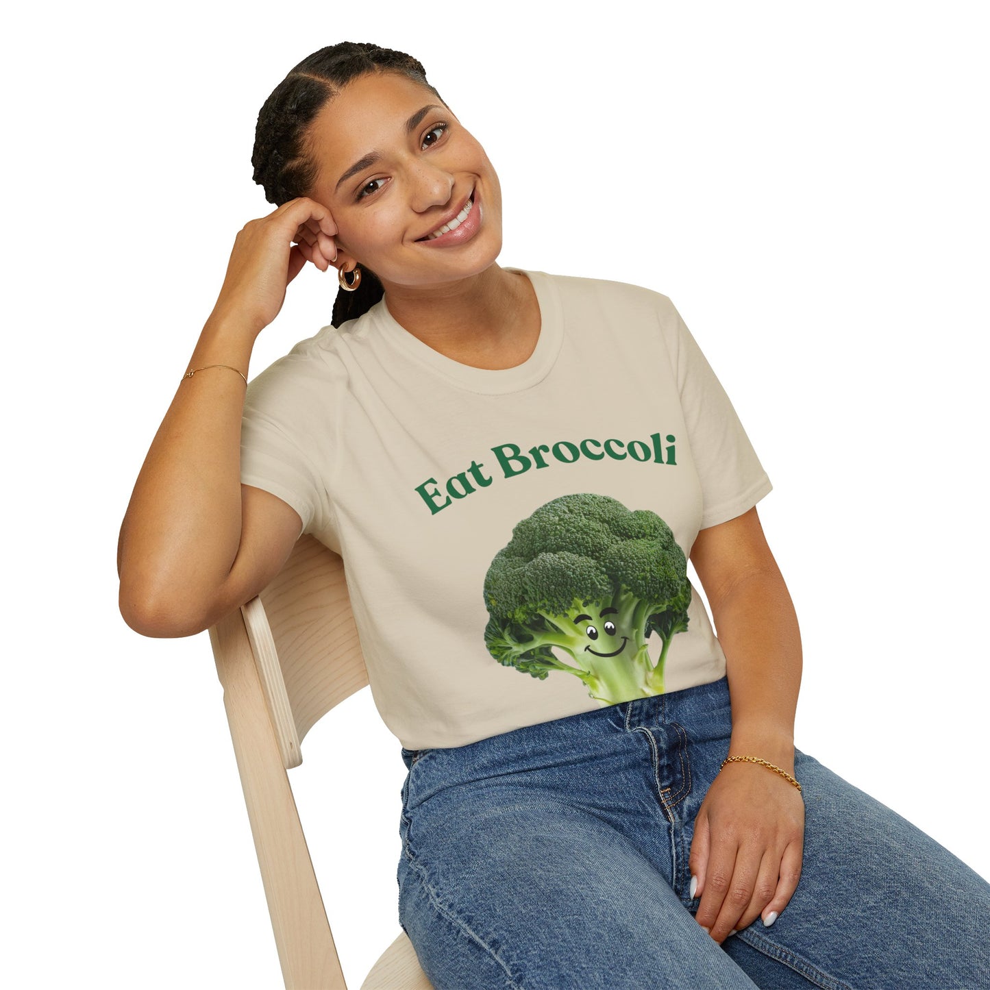 Eat Broccoli Unisex Softstyle T-Shirt - Fun & Whimsical Veggie Apparel