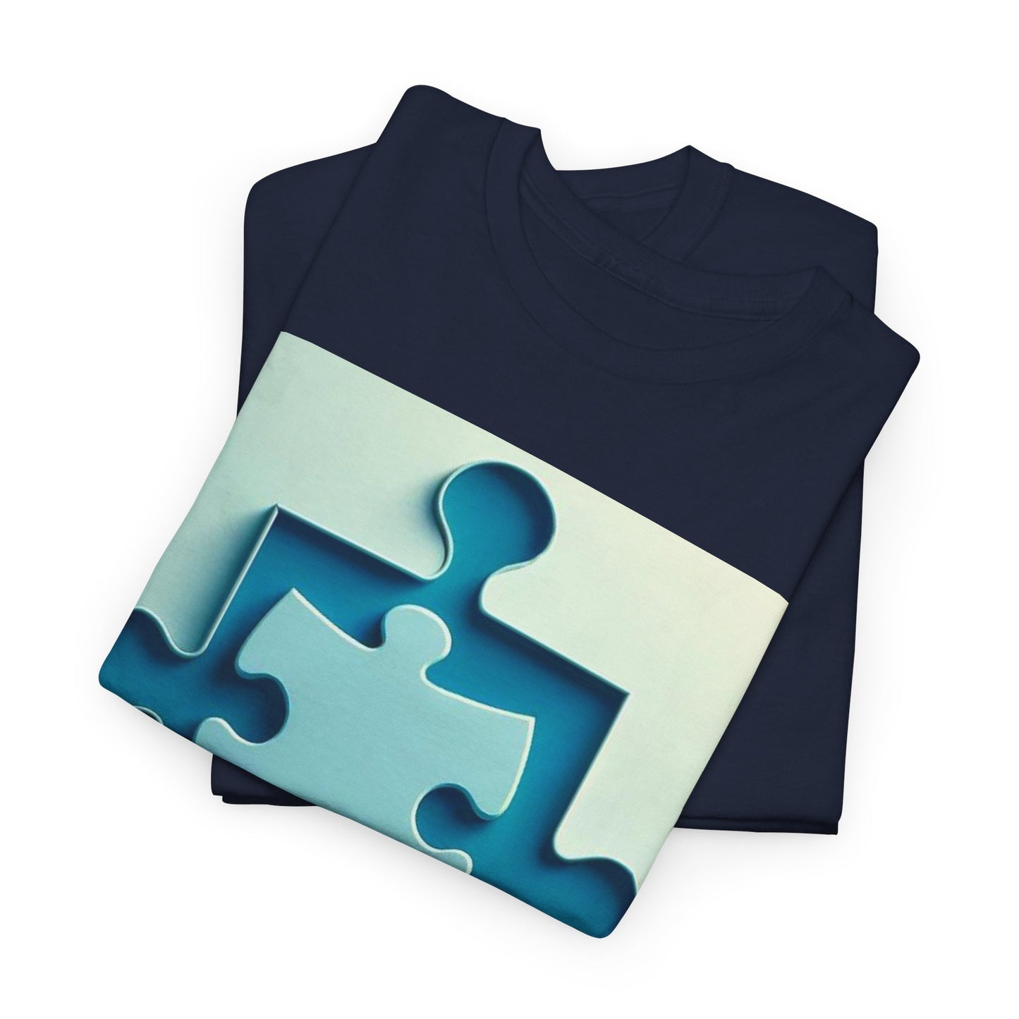 3D Puzzle Piece Autism Awareness Unisex Heavy Cotton Tee