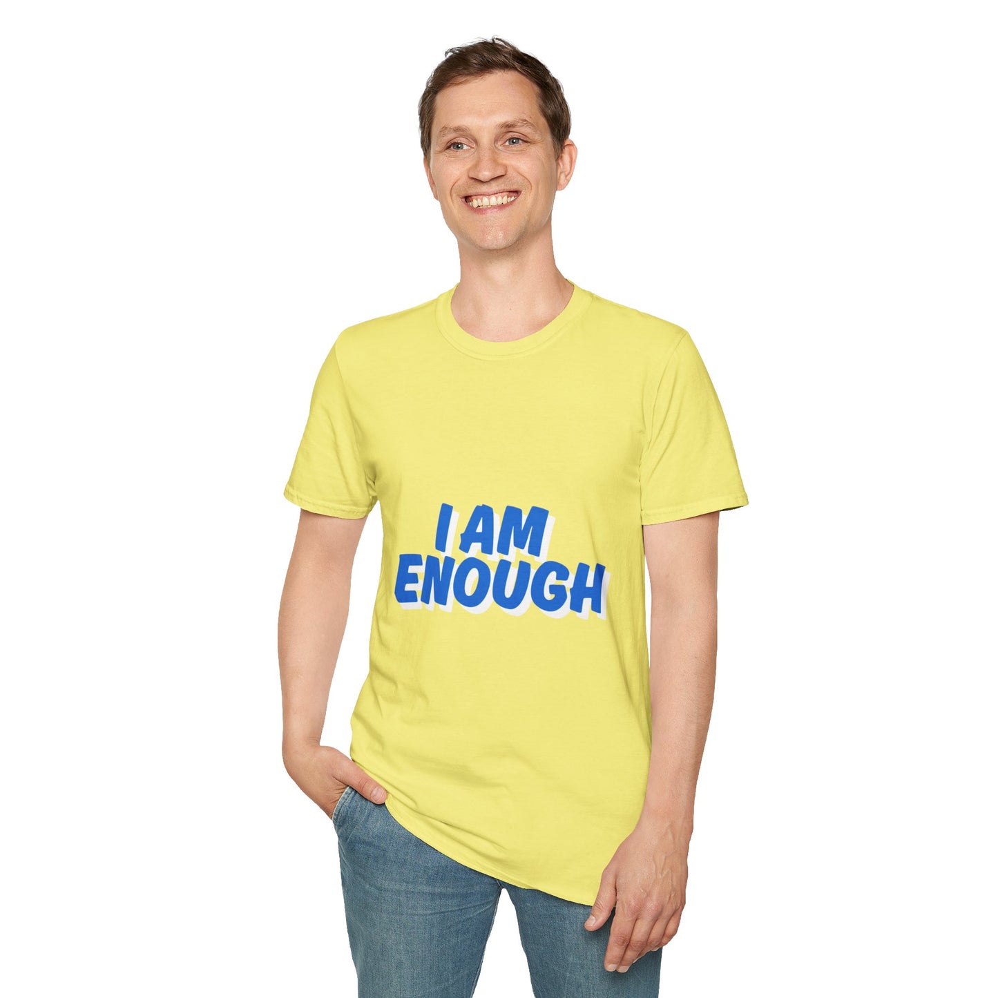 Unisex Softstyle T-Shirt - Empowering 'I AM ENOUGH' Statement Tee