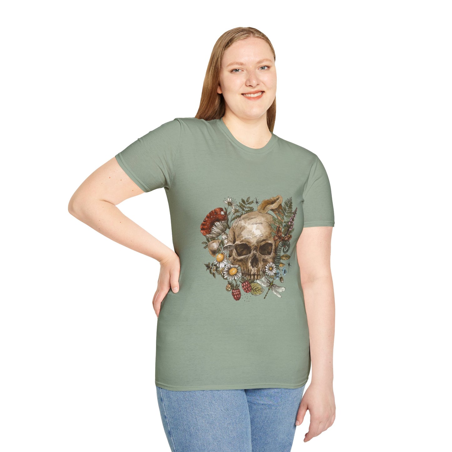 Skull And Roses Unisex Softstyle T-Shirt