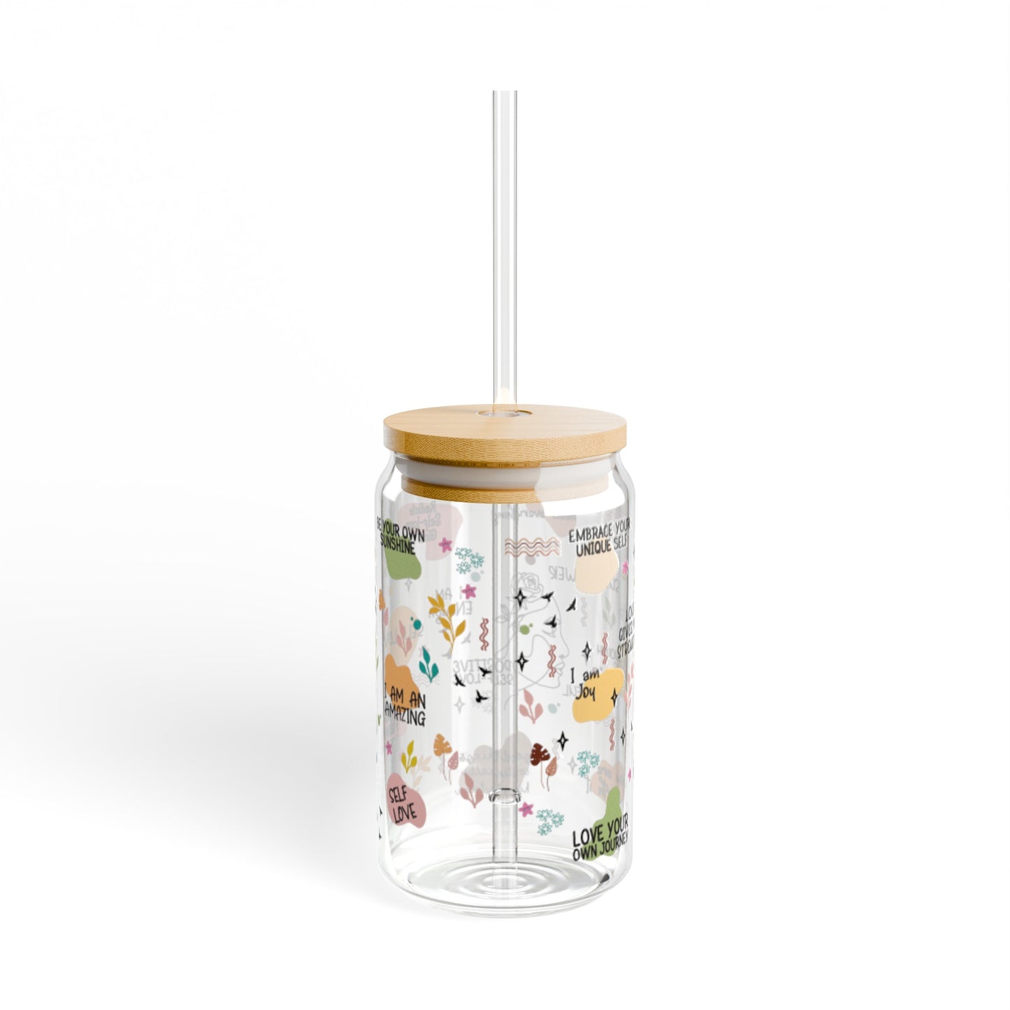 Mom Self Affirming Sipper Glass, 16oz